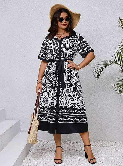 Summer Plus Size Printed Dress