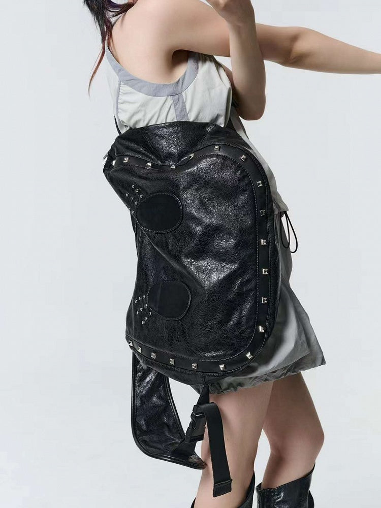 Black Punk Studs Large Capacity Bunny Crossbody