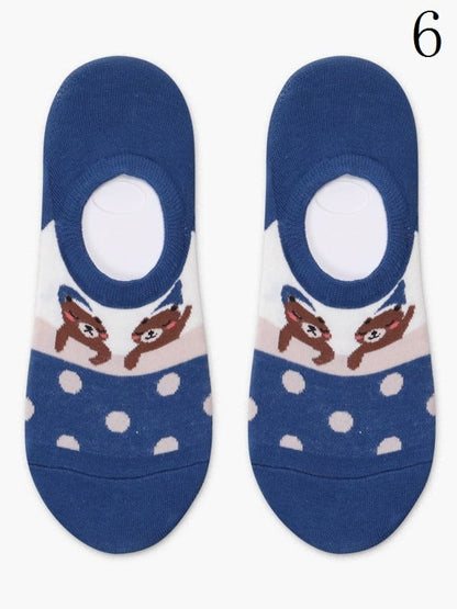 17 Options Colorful Ankle Socks With Cake/Apple/Bear/Puppy/Bowknot/Polka-dot/Striped Pattern/Floral Print