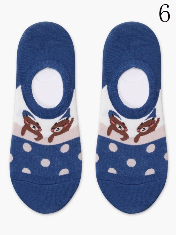 17 Options Colorful Ankle Socks With Cake/Apple/Bear/Puppy/Bowknot/Polka-dot/Striped Pattern/Floral Print