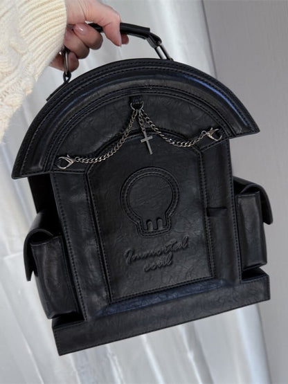 Black Gothic Tombstone-shaped Backpack