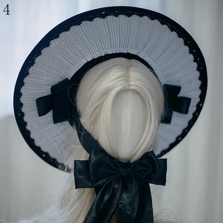 4 Options Black Gothic Lolita Hat