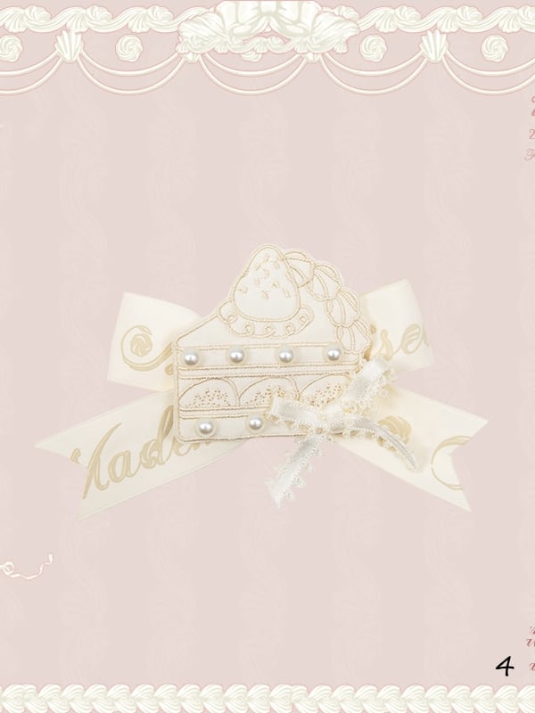 Creamy Embroidered Brooch