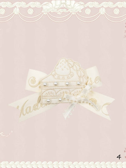 Creamy Embroidered Brooch