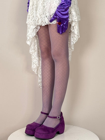 6 Color Options Y2K Diamond Pattern Tights