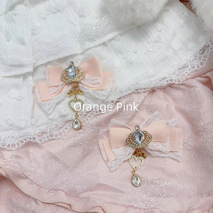 11 Colors Jirai Kei Crown Rhinestone Bow Hair Clip