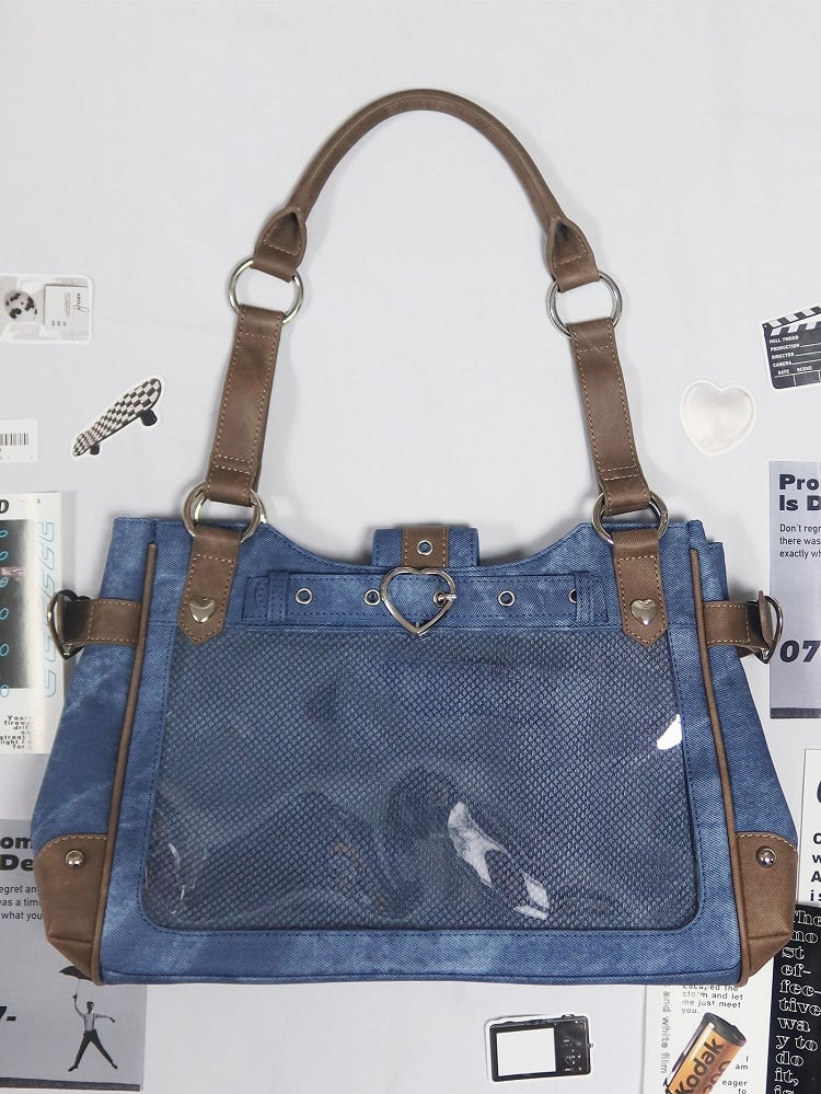 Denim Blue Motorcycle Ita Shoulder Bag