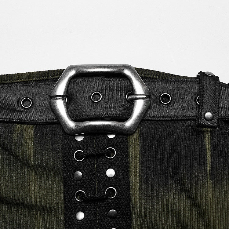 Black and Green Sexy Printed Dress