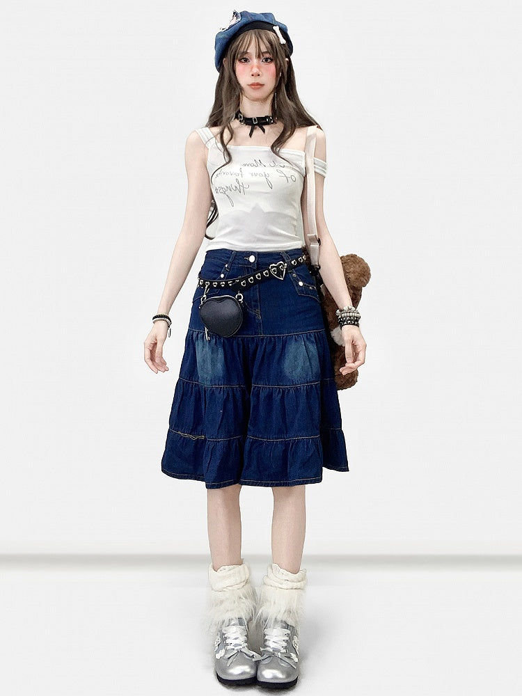 Blue Y2K Denim Skirt