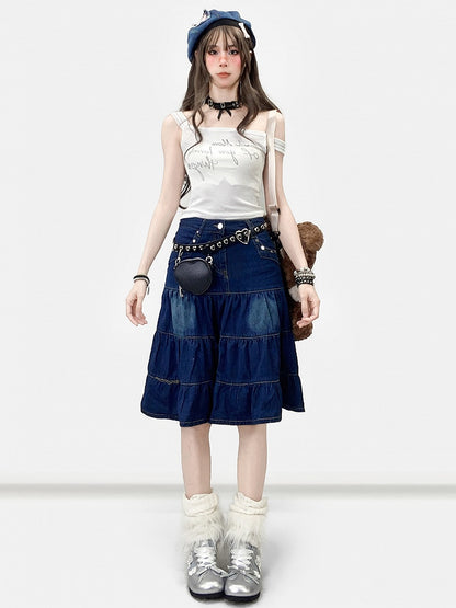 Blue Y2K Denim Skirt
