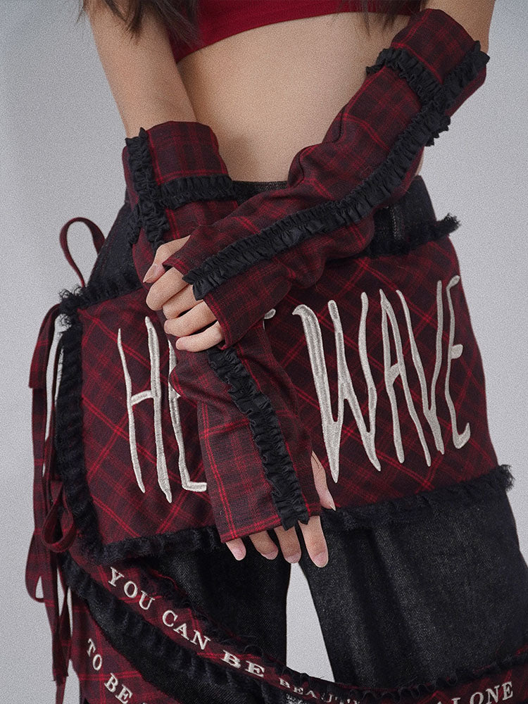 Red and Black Plaid Punk Rock Sleeves