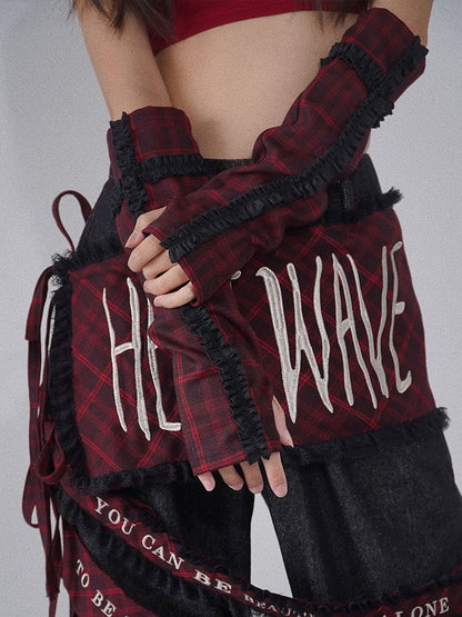 Red and Black Plaid Punk Rock Sleeves