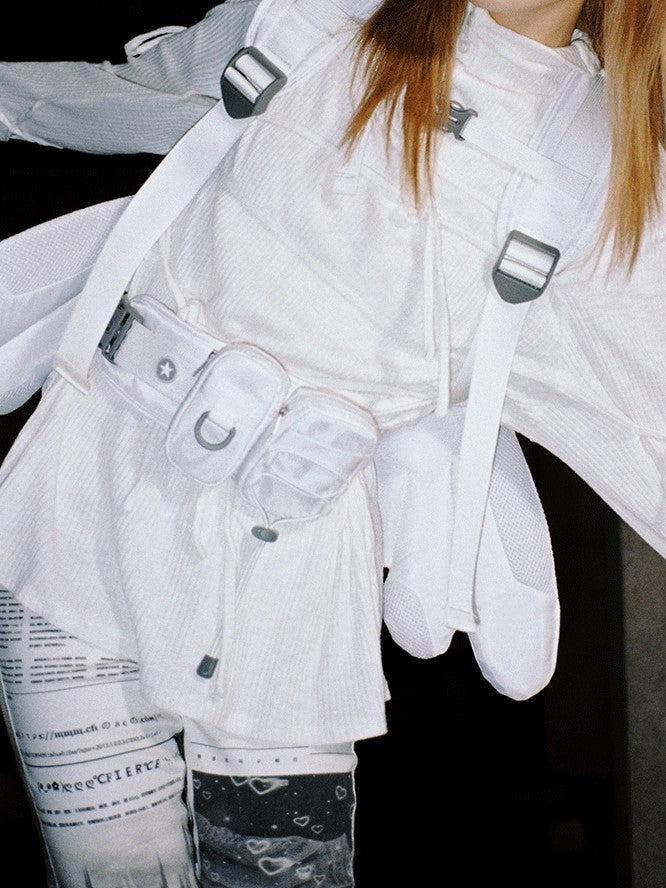 White Angel Mech Bag with Detachable Wings & Convertible Strap