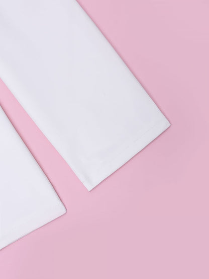 Buttons and Buckles High Waist White Ouji Fashion Pants