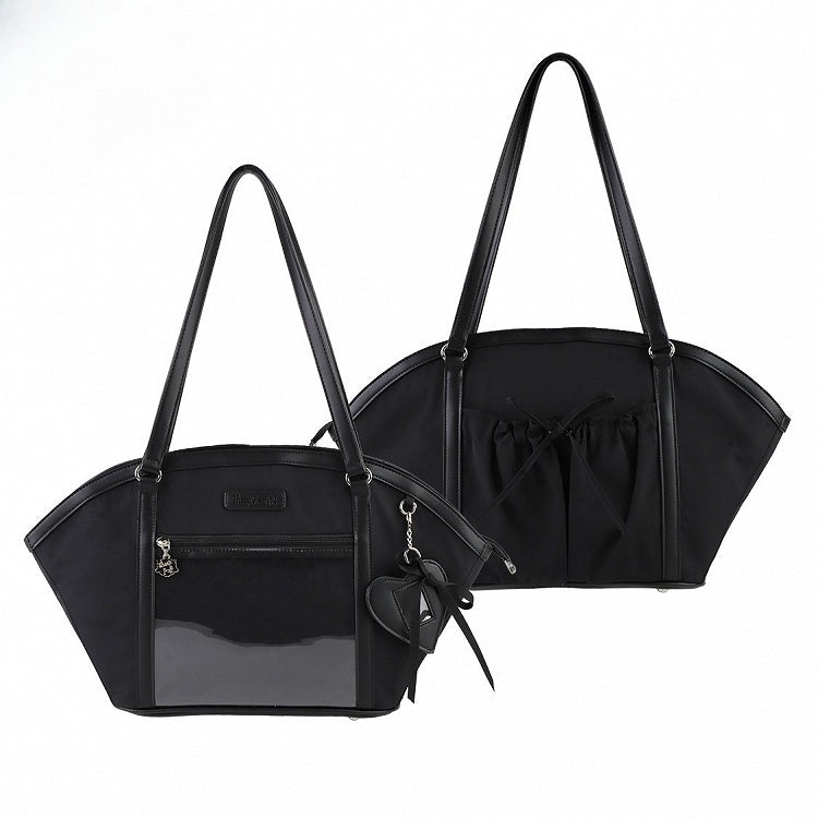 Black Fan-shaped Ita Shoulder Bag