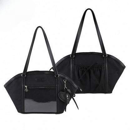 Black Fan-shaped Ita Shoulder Bag