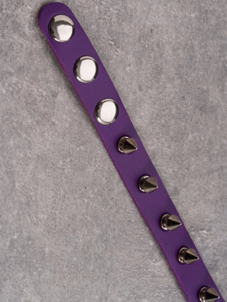 Purple Gothic Cross Pendant Studs Details Heart Choker