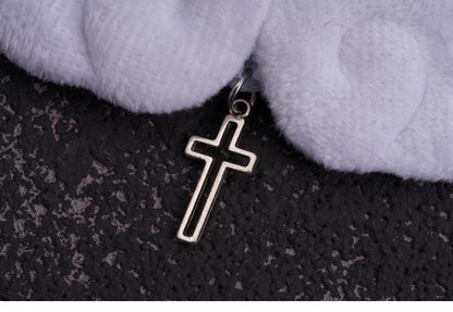 Handmade Cross Charm Angel Wings Blue and White Hair Ties