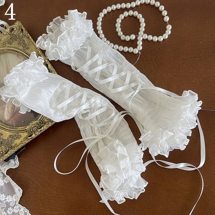 5 Options Bowknot Details Lace-up Lolita Sleeves