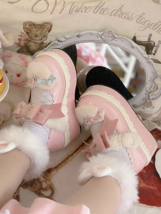 Pink Bow Accents Lolita Platforms