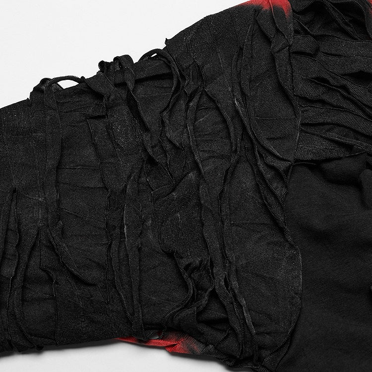 Black and Red Punk Hollow Out T-shirt