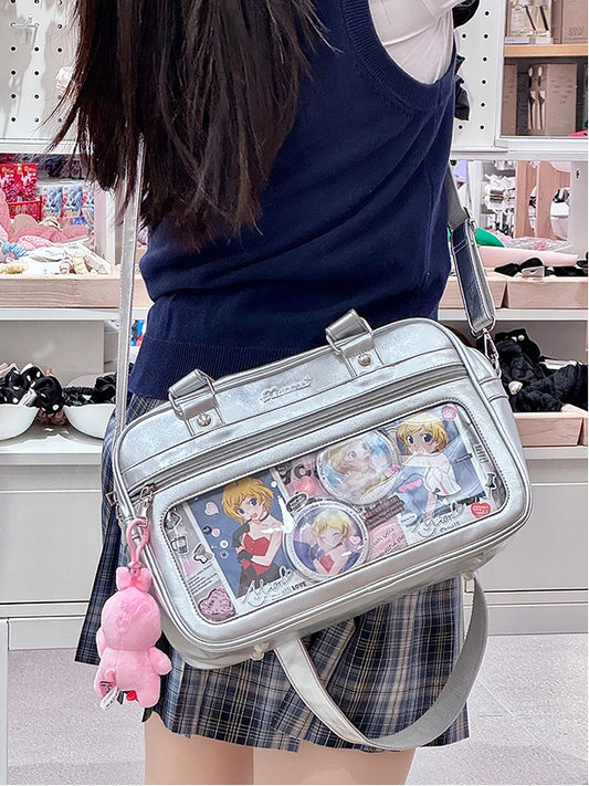 Silver JK Uniform Transparent-Window Ita Bag