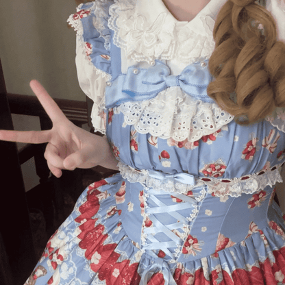 Butterfly Appliques Embellished Peter Pan Collar White Lolita Blouse