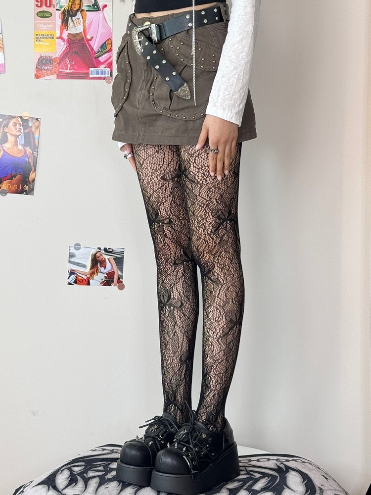 7 Color Options Y2K Butterfly Hollow-out Design Tights