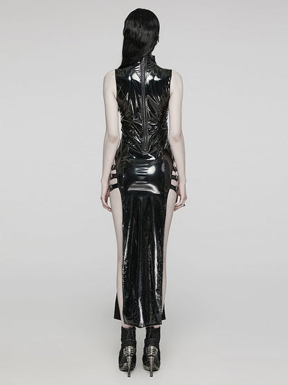 Black Sexy Punk Slit Dress