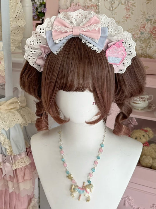 3 Color Options Bowknot Details Lace Trim KC