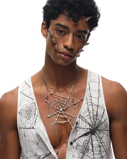 Dripping Spider Web Necklace