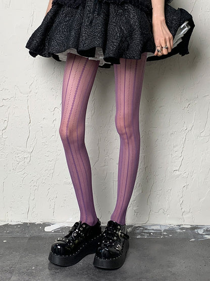 6 Color Options Y2K Striped Pattern Tights