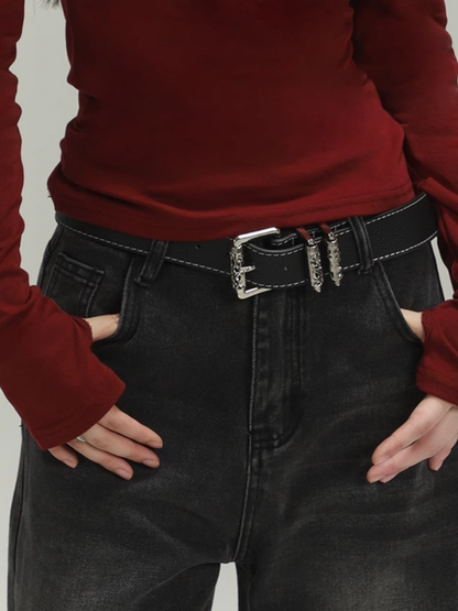 Black 100CM Buckle Belt