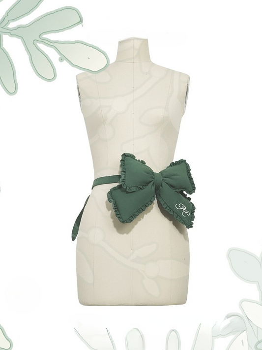 Season of Blossoms Ouji Lolita Padded Bowknot Waistbelt