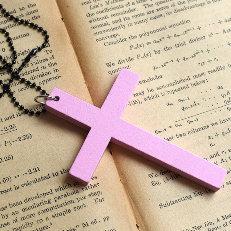 White/Black/Red/Pink Gothic Cross Pendant Necklace