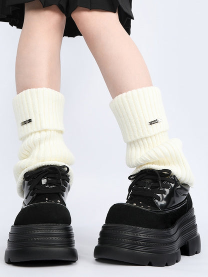 Stud Embellishments & Functional Lacing System Punk Black Platforms