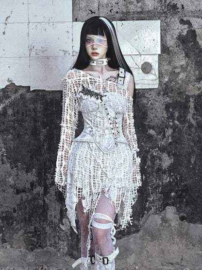 Grey Irregular Shape Boned Corset Belt