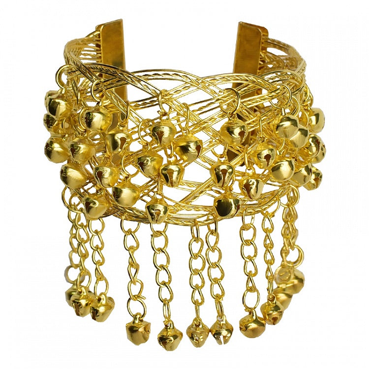 Gold Exotic Bell Design Armlet Bracelet