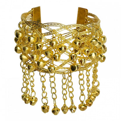 Gold Exotic Bell Design Armlet Bracelet