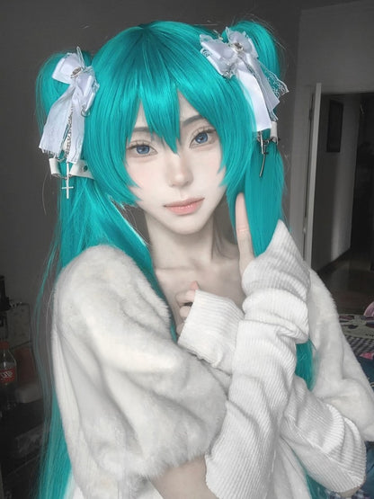 Black/Pink/White/Blue Stud Jirai Kei Bowknot Punk Hairclips