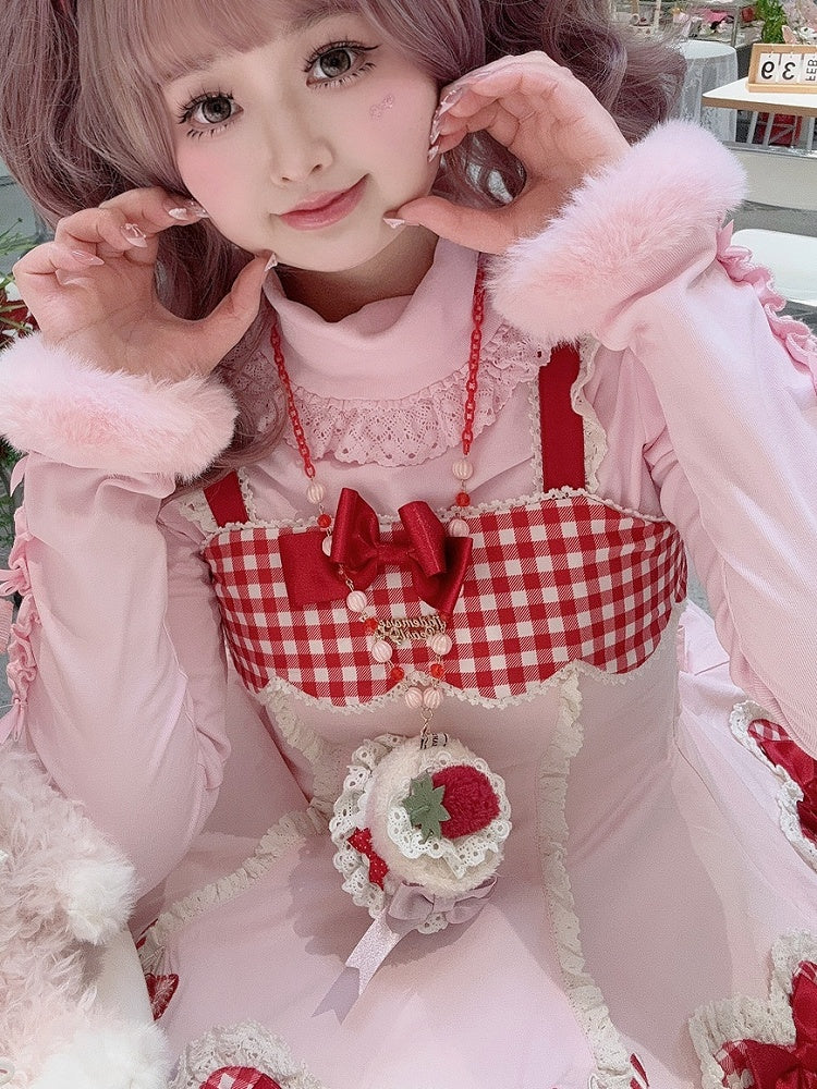 5 Options Plush Cake Pendant Beaded Necklace