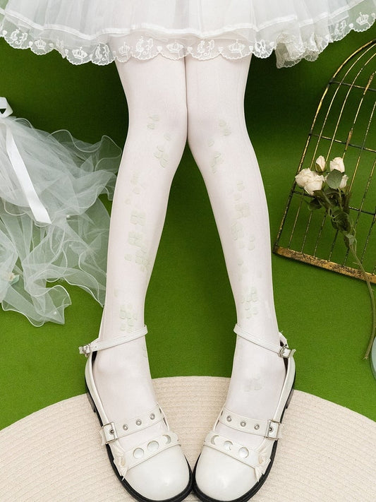 Blue/Green/Gray/Purple Scale Print Design Tights