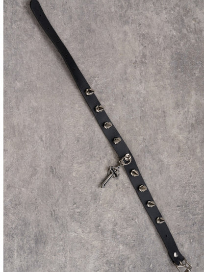 Black Gothic Cross Pendant Studs Design Choker