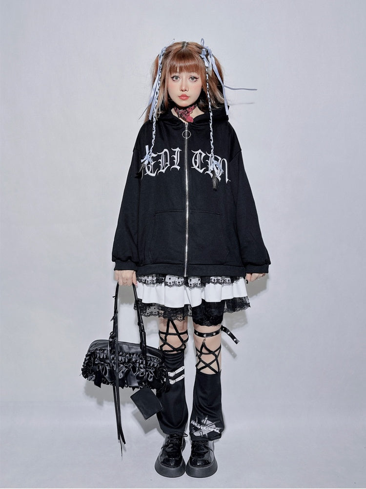 Black Buckle Design Star-Shaped Straps Leg Warmers