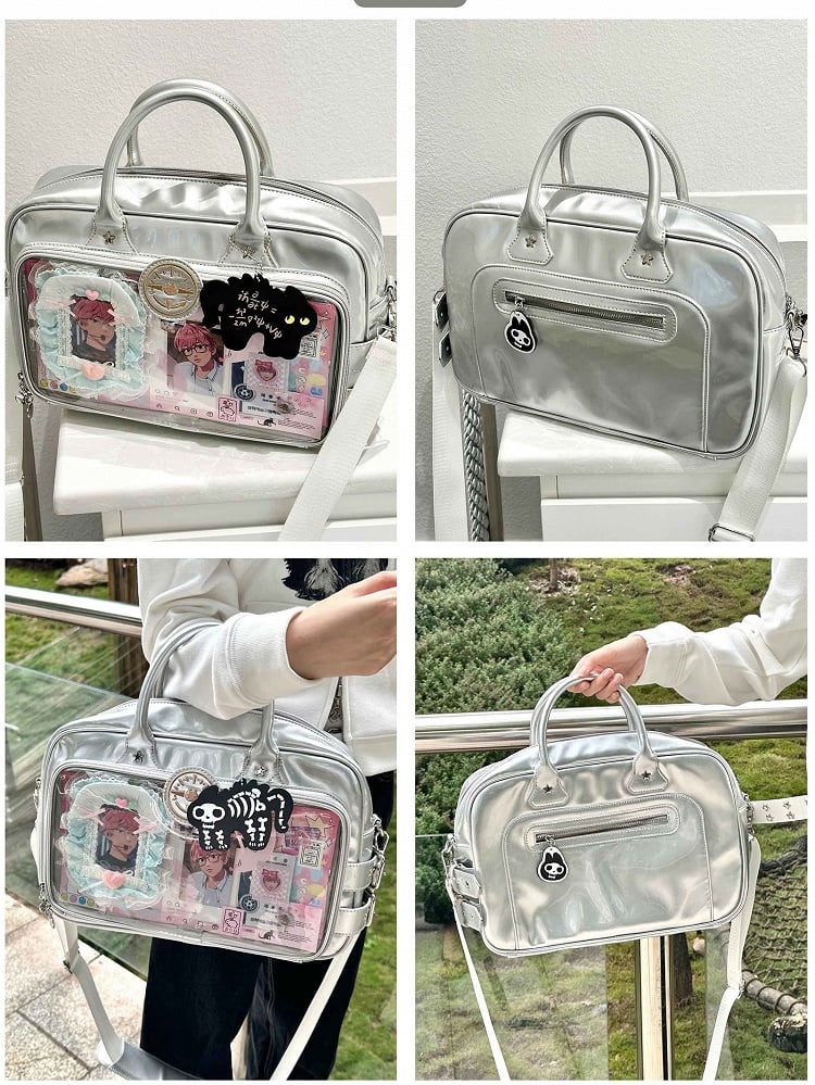 Kitty Decorated Large Capacity Crossbody Ita Bag White/Silver/Brown/Black/Blue/Yellow