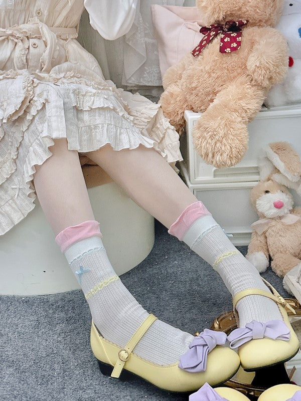 4 Options White Calf Socks