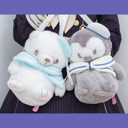Sailor Little Penguin / Polar Bear Plush Bag