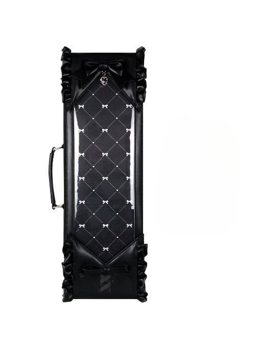 Black Bowknot Details Diamond Pattern 1/4 Scale BJD Doll Bag with Two Straps