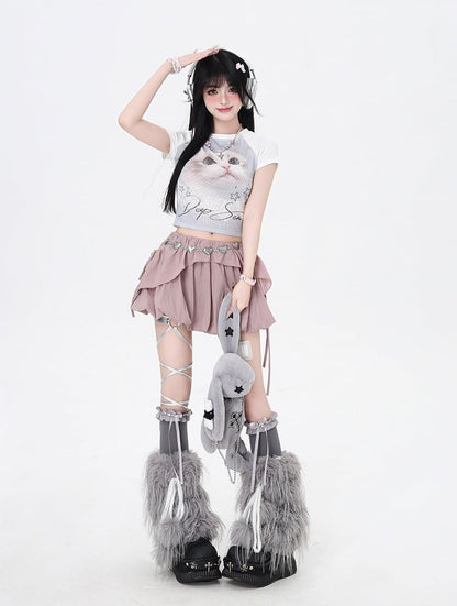 Dusty Pink Three Ways Wear Top/Bubble Skirt