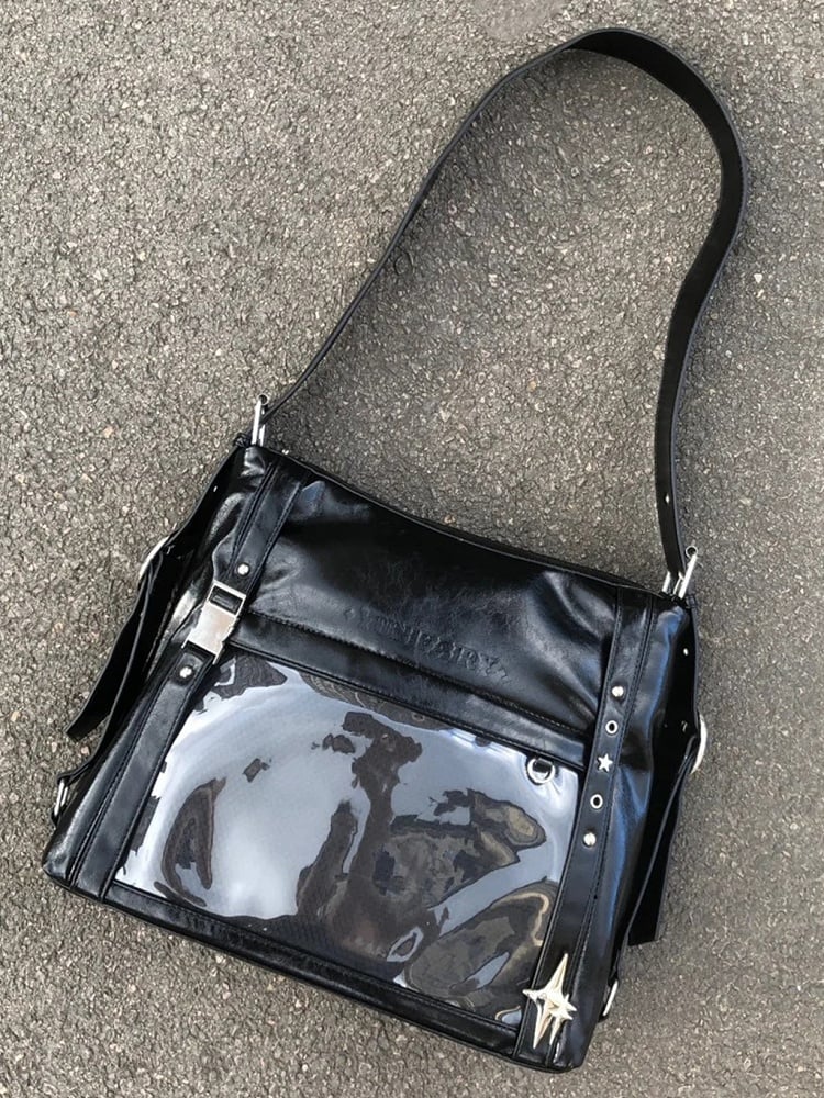 Black Stud Detail Buckle Strap Ita Bag